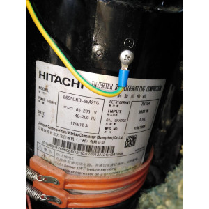 DC inverter scroll compresor 11102020000002 E655DHD-65A2YG Hitachi 65-200V 40-200hz R410A 9000W H361098
Sirve en: E4SPRF90CA00C E4SPRF158CA00C E4SPRF140CA00C E4SPRF98CA00C E4SPRF118CA00C E4SPRF175CA00C