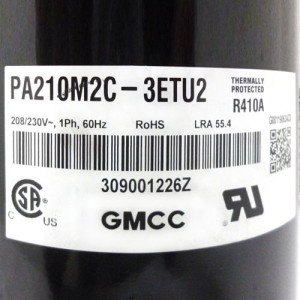 GMCC Compresor rotativo velocidad fija 24.000 Btu 220v/60hz/1ph R410 PA210M2C-3ETU2 201400601320 11103010001252
Sirve: EACM024C11B EADM024C11B WWK+22CR5A