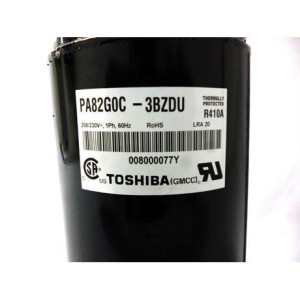 Toshiba Compresor rotativo velocidad fija 9.000 Btu 220v/60hz/1ph Compatible con R410A, PA82G0C-3BZDU 201400601430 11103010001209
Sirve: EACM009C11B EADM009C11B