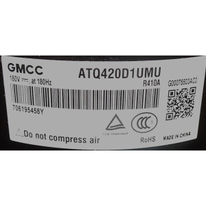 Compresor ATQ420D1UMU 220v/60hz/1ph Compatible con R410A, 11103020000029 / 201400611148 
Sirve: ecox EIVCU060CXXB EIVCU060C18B Midea MCHSU48CSH2 MCU601PT2 MCHSU48CSH2H 38MBRQ48A3 MOE30U48HFN1M