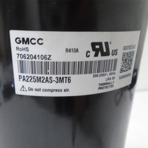 Compresor Gmcc 24.000btu 220v/60hz/1ph Compatible con R410A, PA225M2AS-3MT6 11103010002550
Sirve: ecox EAEM024C11B Midea PAC24337